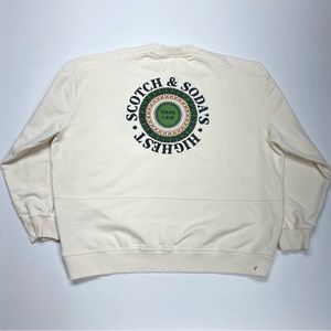 Scotch & Soda Amsterdam Dans L'Air Embroidered Beige Crewneck Sz XL